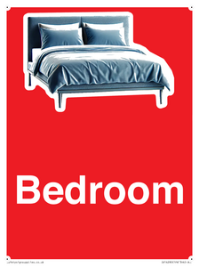 Bedroom Dementia Sign Red